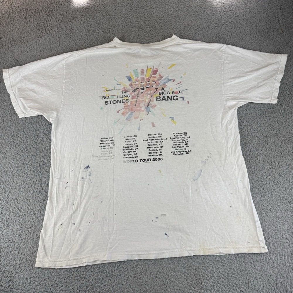 The Rolling Stones A Bigger Bang T Shirt‎ Size Xl Y2K 2006 Vintage Distressed - Picture 9 of 12
